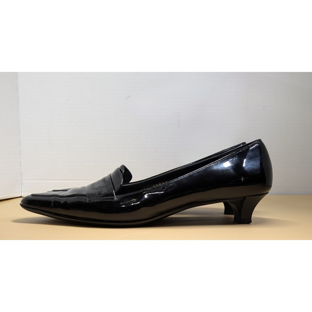 Salvatore Ferragamo Women DL 27626 Gancini Patent Kitten Heel Pump Size 9.5 A - Picture 8 of 13